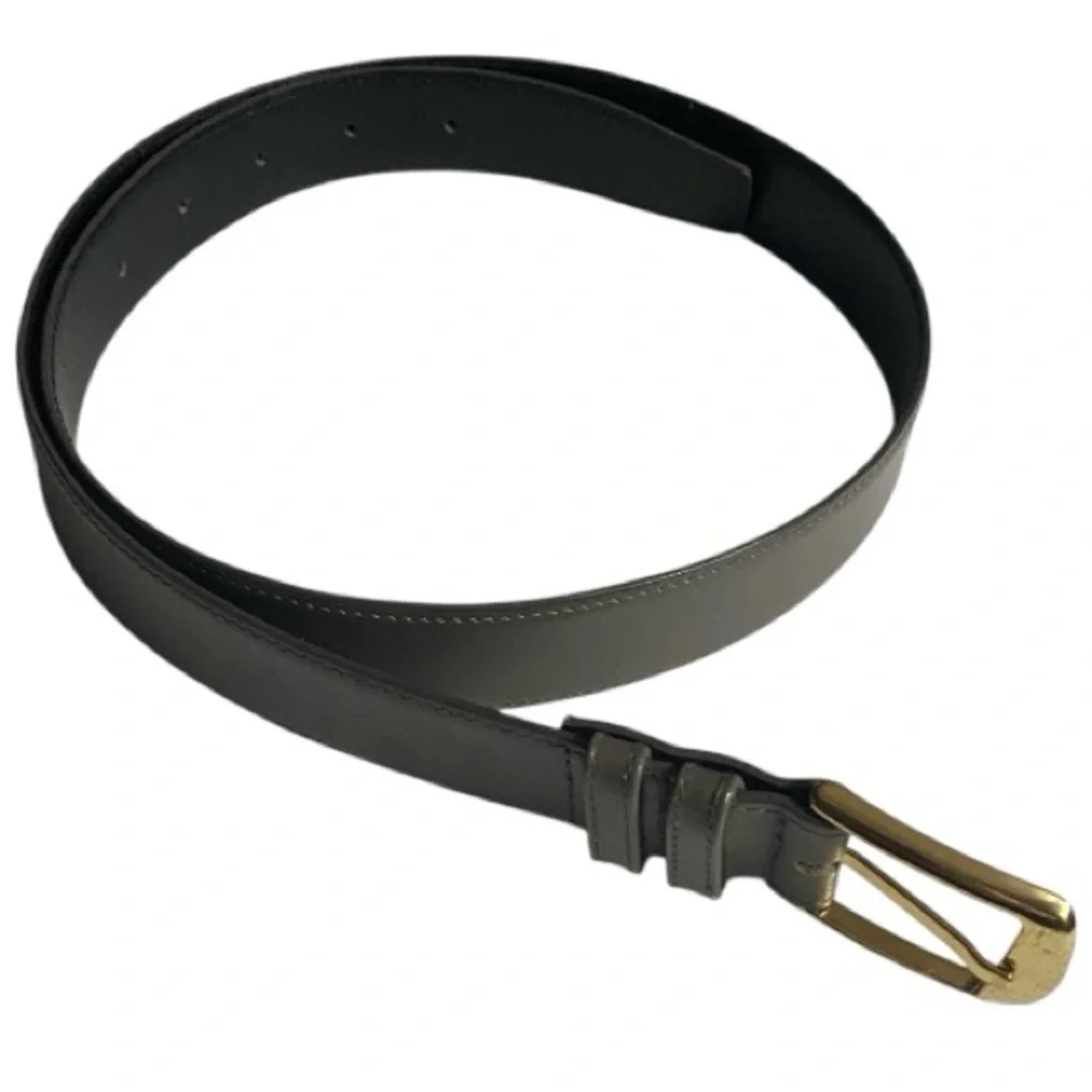 Vintage Gray Imported Cowhide Leather Belt, Made in Haiti, Sz 34, Neutral,NWOT